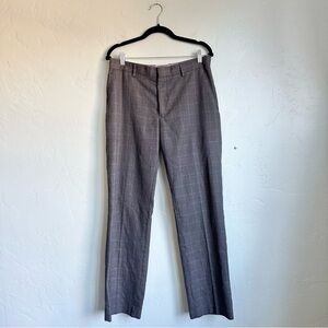Banana Republic Men's Tailored Gray Plaid Dress Pants‎ Size 32x32 EUC